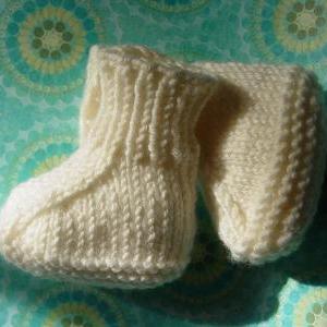 Sweet Little Booties, Knit in the r..